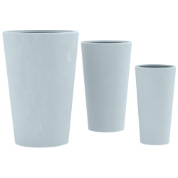 Ensemble de 3 pots de fleurs, 3 gris