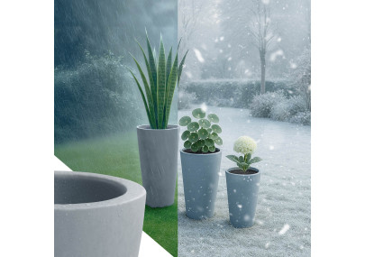 Ensemble de 3 pots de fleurs, 3 gris