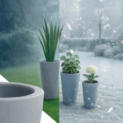 Ensemble de 3 pots de fleurs, 3 gris