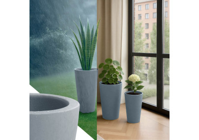 Ensemble de 3 pots de fleurs, 3 gris