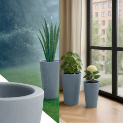 Ensemble de 3 pots de fleurs, 3 gris