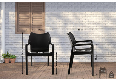 Ensemble de 4 chaises Diva, noires