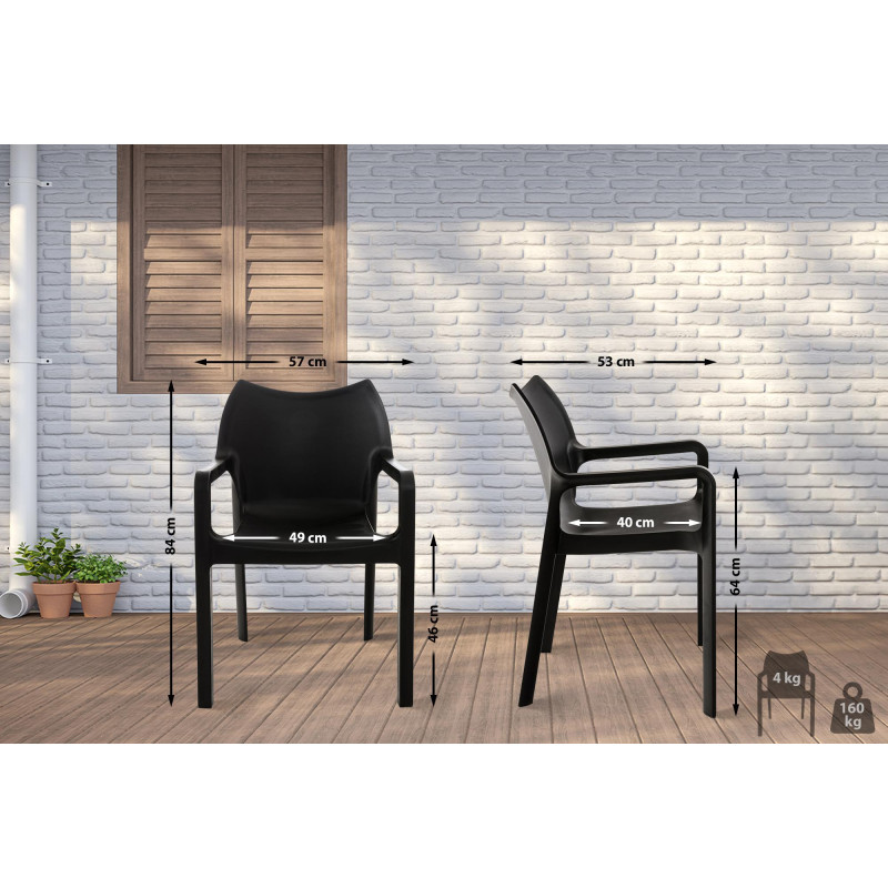 Ensemble de 4 chaises Diva, noires