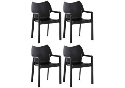 Ensemble de 4 chaises Diva, noires