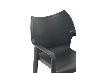 Ensemble de 4 chaises Diva, gris foncé