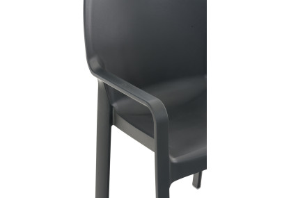 Ensemble de 4 chaises Diva, gris foncé