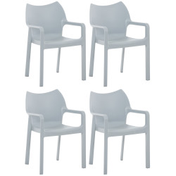 Ensemble de 4 chaises Diva, gris clair