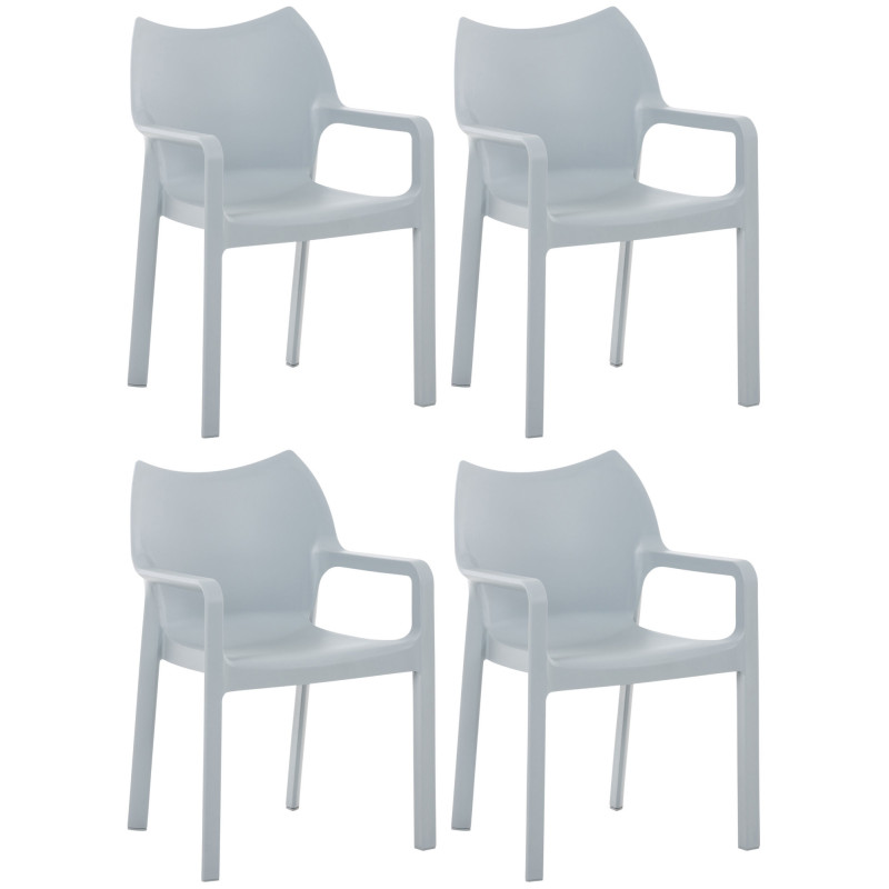 Ensemble de 4 chaises Diva, gris clair