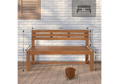 Banc en teck Augusta 150 cm