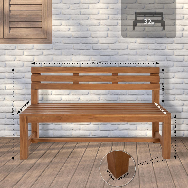 Banc en teck Augusta 150 cm