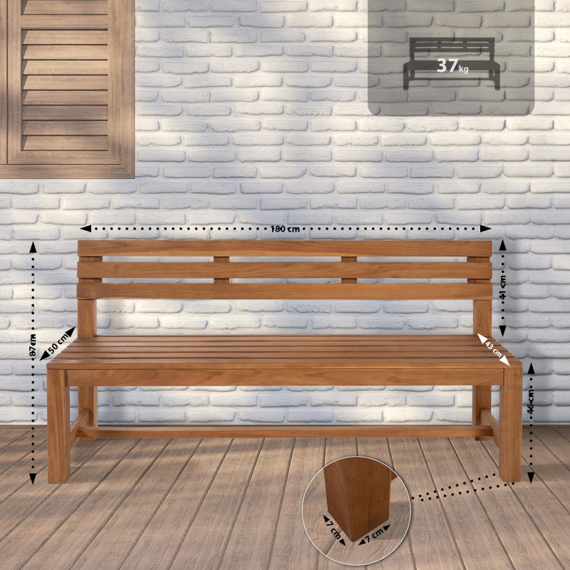 Banc en teck Augusta 180 cm