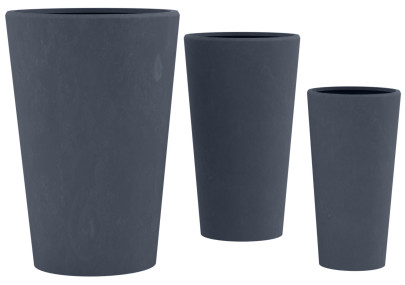 Ensemble de 3 pots de fleurs anthracite