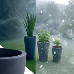 Ensemble de 3 pots de fleurs anthracite