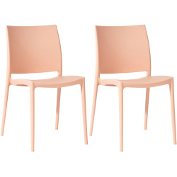 Ensemble de 2 chaises Meton, couleur pêche