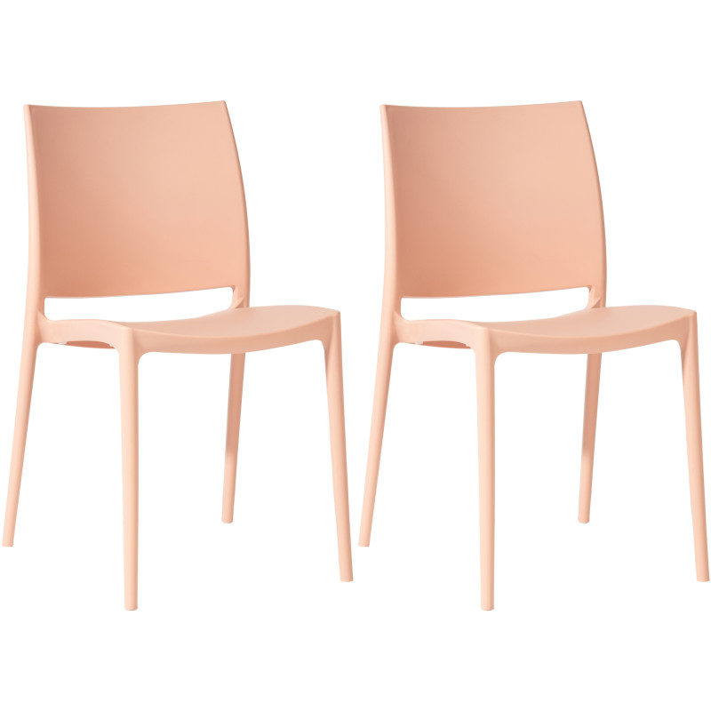 Ensemble de 2 chaises Meton, couleur pêche