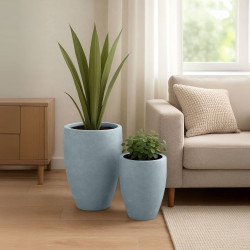 Ensemble de 2 pots de fleurs, gris