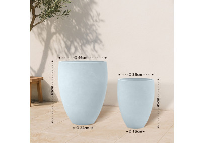 Ensemble de 2 pots de fleurs, gris