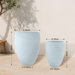 Ensemble de 2 pots de fleurs, gris