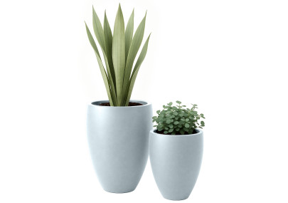 Ensemble de 2 pots de fleurs, gris