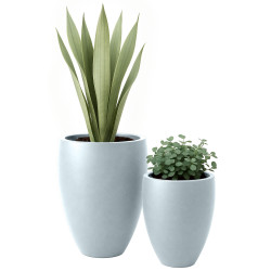 Ensemble de 2 pots de fleurs, gris