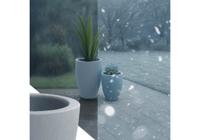 Ensemble de 2 pots de fleurs, gris