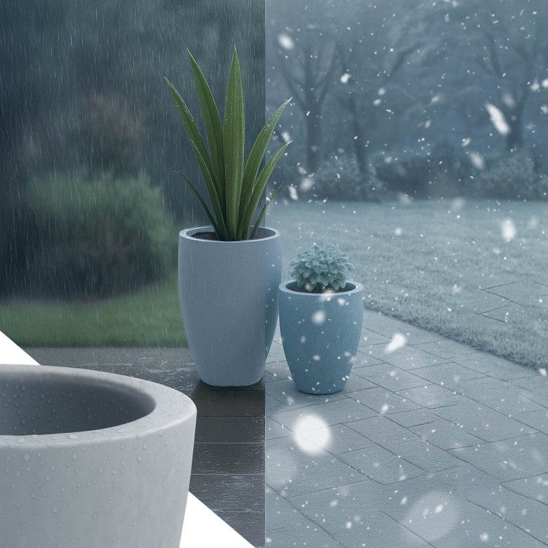 Ensemble de 2 pots de fleurs, gris