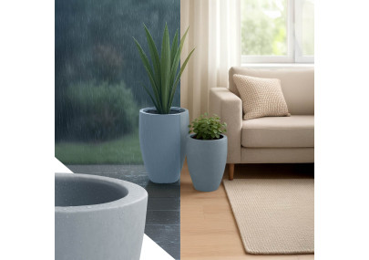 Ensemble de 2 pots de fleurs, gris