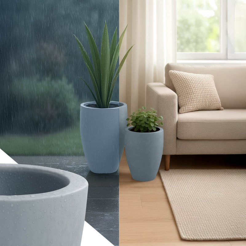 Ensemble de 2 pots de fleurs, gris