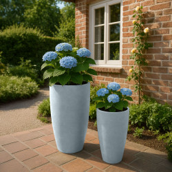 Lot de 2 pots de fleurs, 1 gris