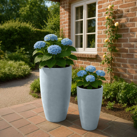 Lot de 2 pots de fleurs, 1 gris