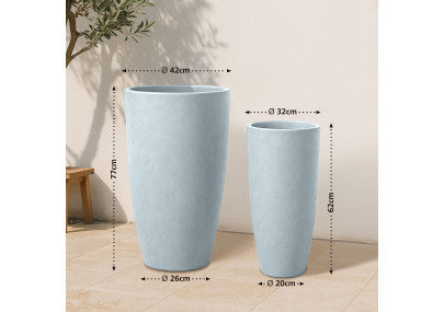 Lot de 2 pots de fleurs, 1 gris