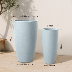 Lot de 2 pots de fleurs, 1 gris
