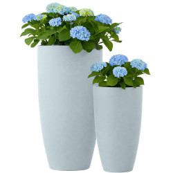 Lot de 2 pots de fleurs, 1 gris