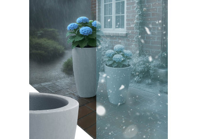 Lot de 2 pots de fleurs, 1 gris