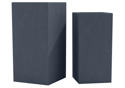 Ensemble de 2 pots de fleurs, 3 anthracite