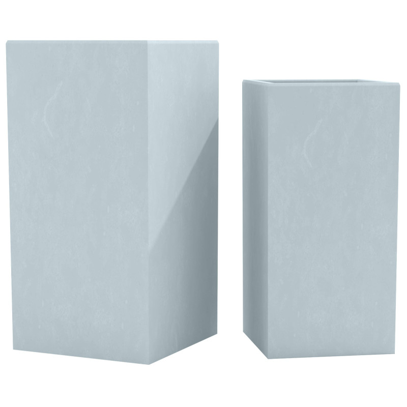 Lot de 2 pots de fleurs, 3 gris