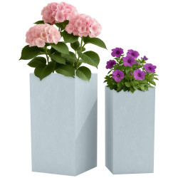 Lot de 2 pots de fleurs, 3 gris
