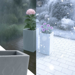 Lot de 2 pots de fleurs, 3 gris