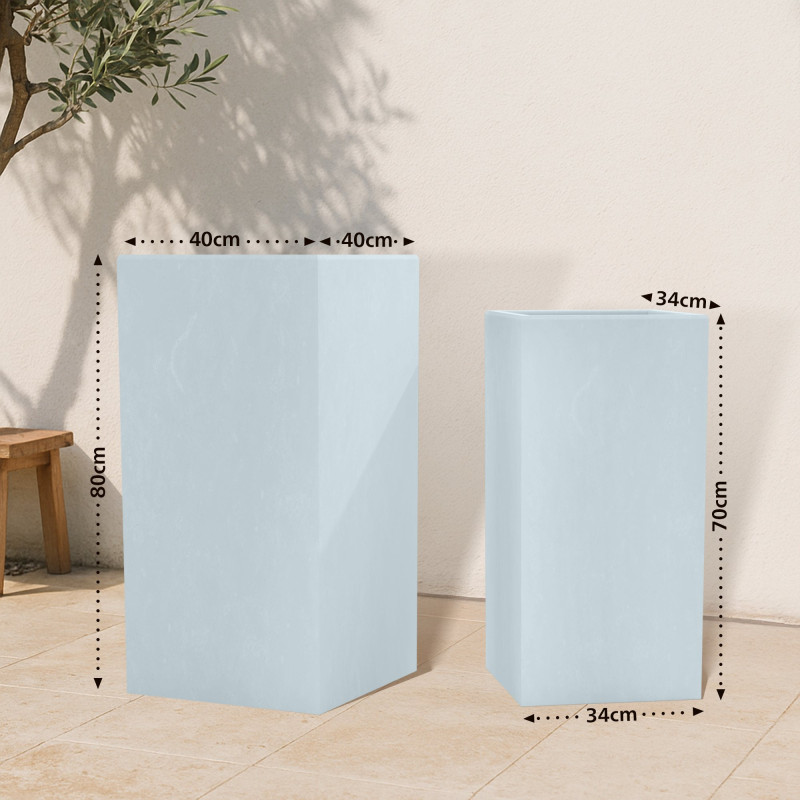 Lot de 2 pots de fleurs, 3 gris