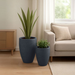 Ensemble de 2 pots de fleurs, anthracite