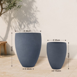 Ensemble de 2 pots de fleurs, anthracite