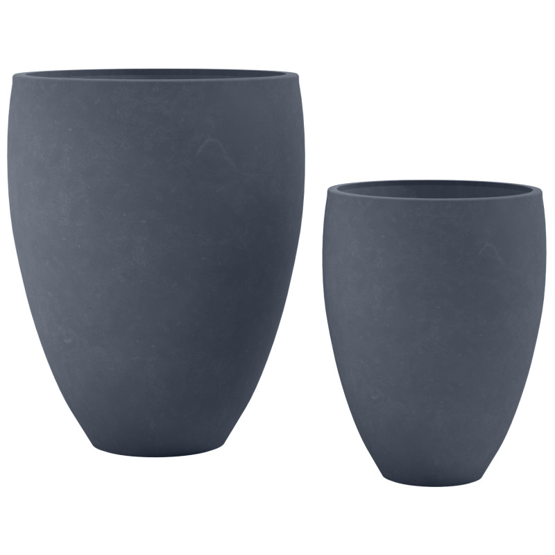 Ensemble de 2 pots de fleurs, anthracite