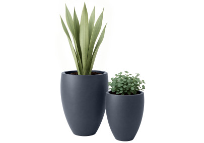 Ensemble de 2 pots de fleurs, anthracite