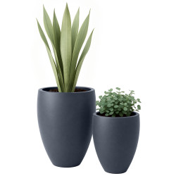 Ensemble de 2 pots de fleurs, anthracite