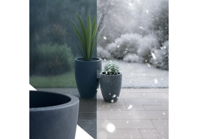 Ensemble de 2 pots de fleurs, anthracite