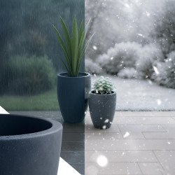 Ensemble de 2 pots de fleurs, anthracite