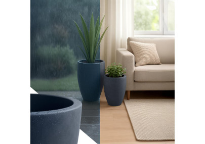 Ensemble de 2 pots de fleurs, anthracite