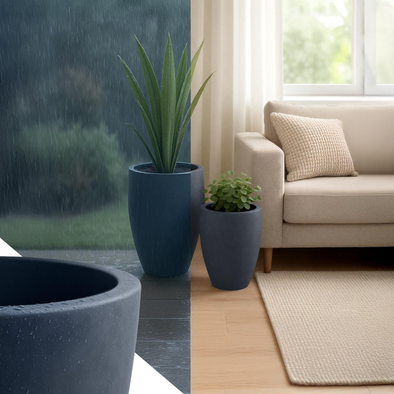 Ensemble de 2 pots de fleurs, anthracite