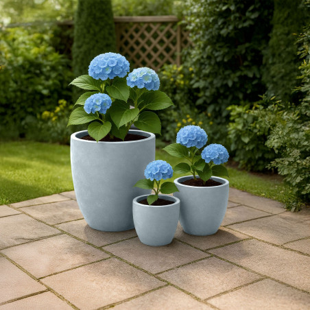 Ensemble de 3 pots de fleurs, 1 gris