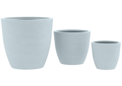 Ensemble de 3 pots de fleurs, 1 gris